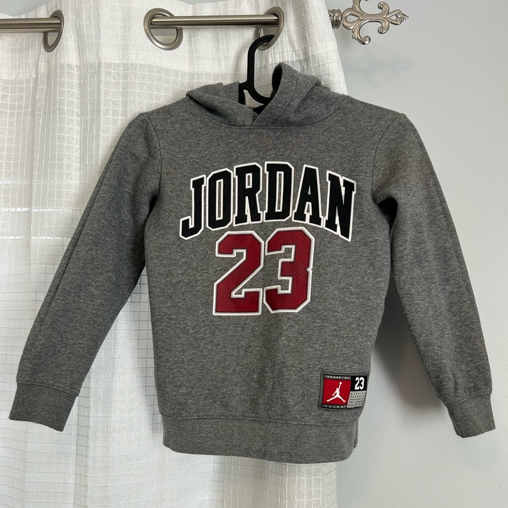 Jordan Kids Gray and Red Hoodie
